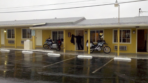 Hotel in the rain