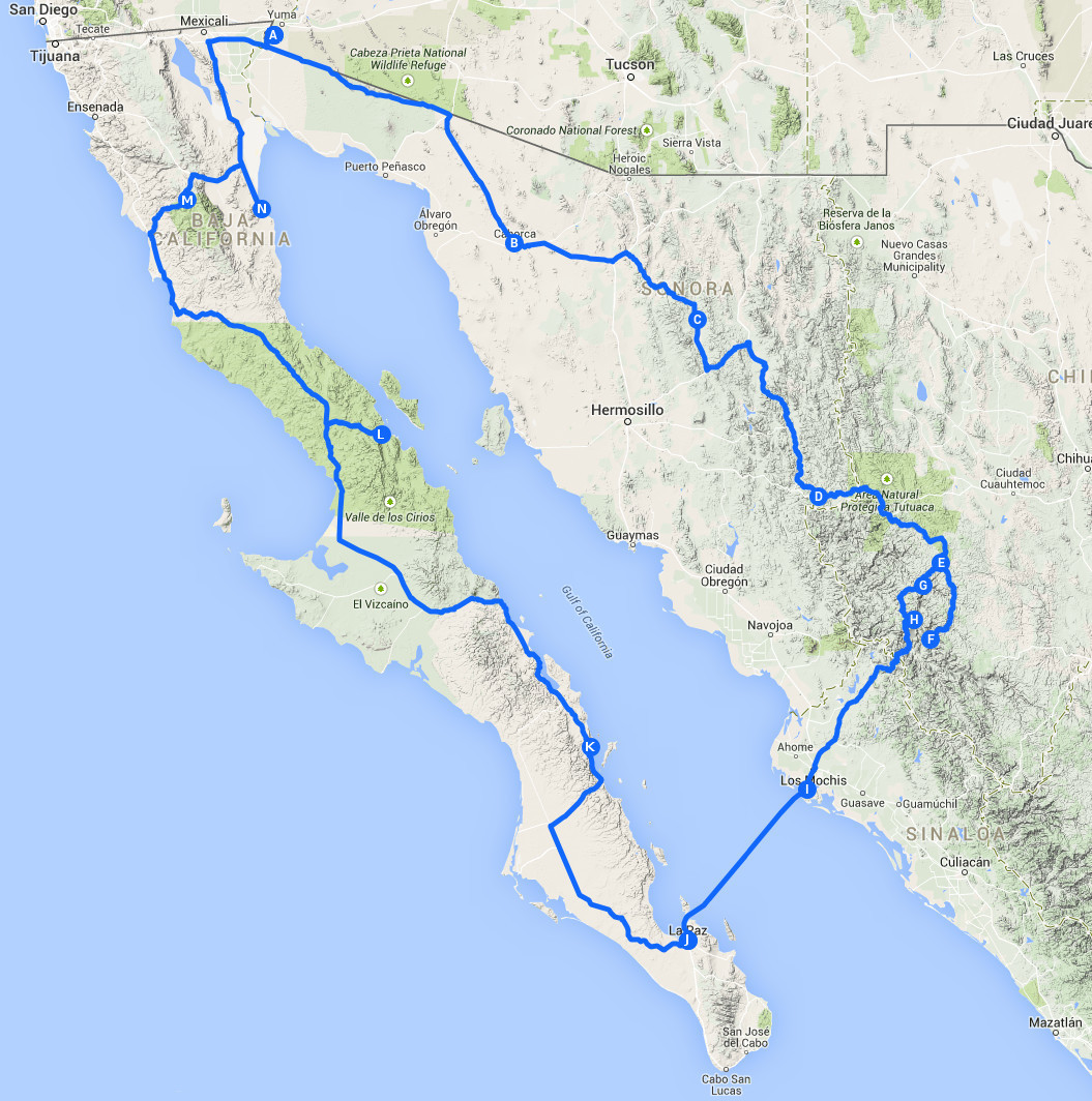 Map of Trip Route